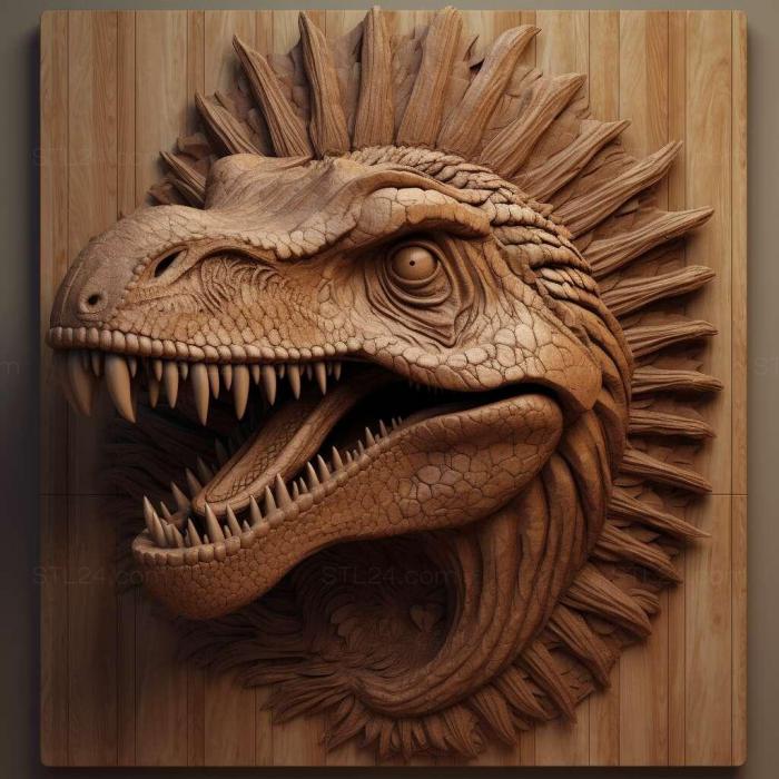 Природа и животные (Спинозавр 3, NATURE_271) 3D модель для ЧПУ станка